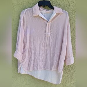 CP Shades Pink Velvet Silk Tunic Top